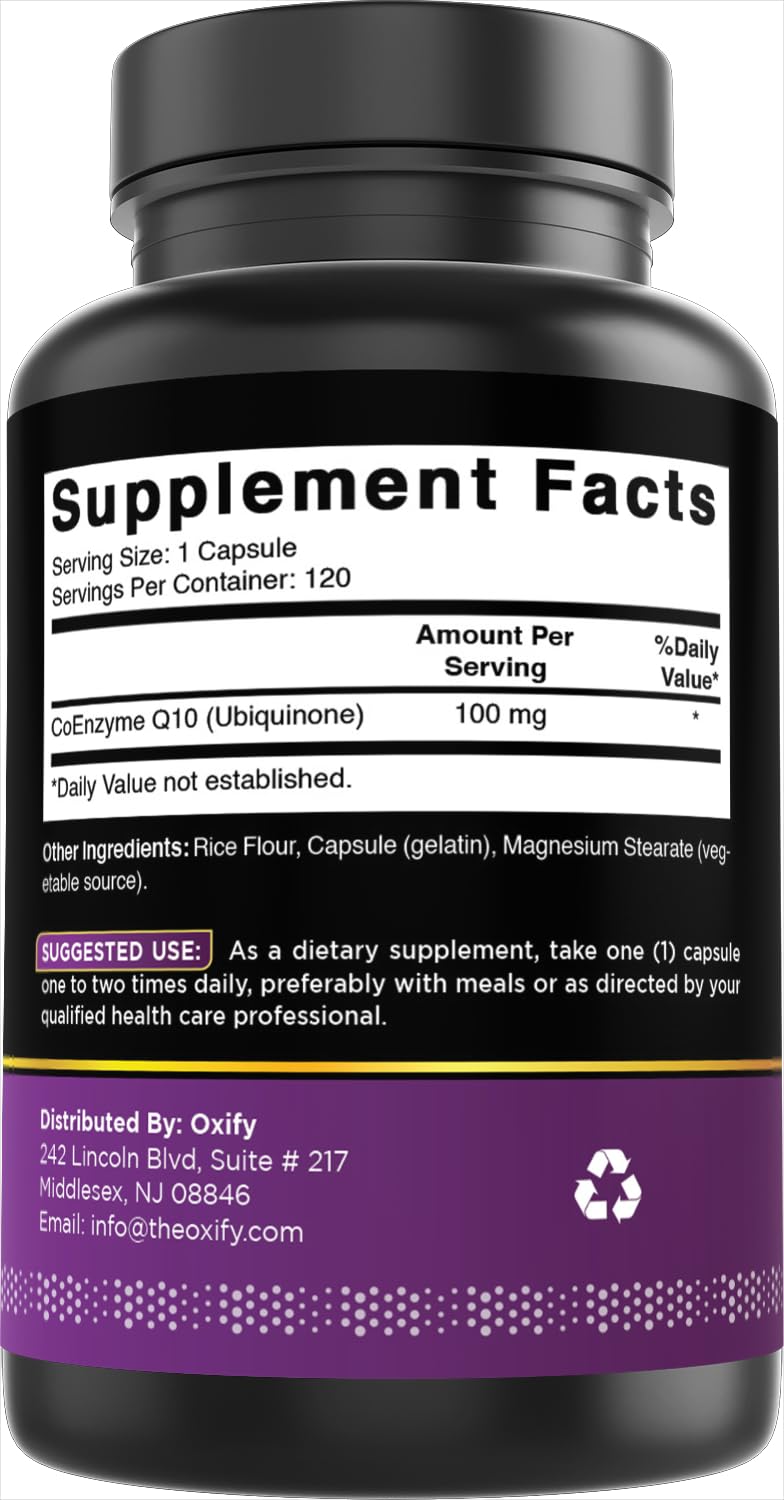 Oxify CoQ10 100 mg Capsules, 120 Count