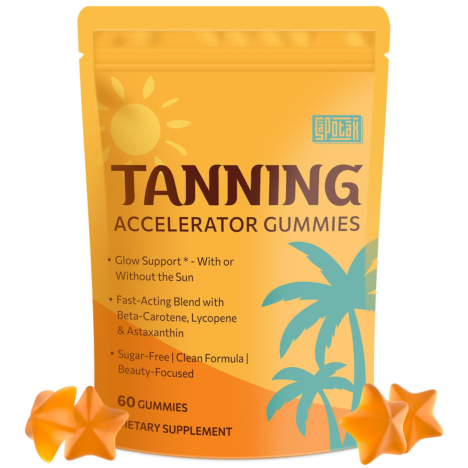 Sapotax Tanning Gummies with Astaxanthin, 60 Gummies