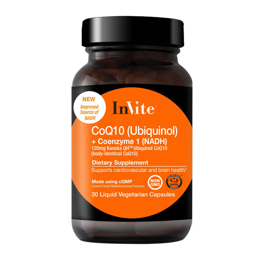 Invite Health CoQ10 (Ubiquinol) & NADH Coenzyme Capsule Supplement, 60 Capsules