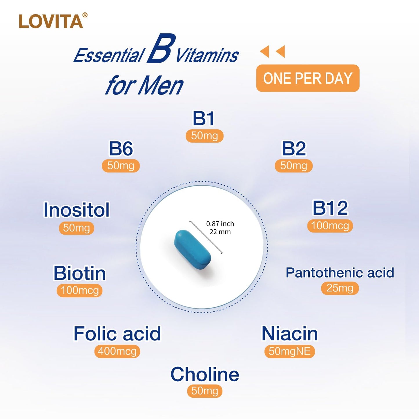 LOVITA Timed-Release B Complex for Men Tablets, 60 Count