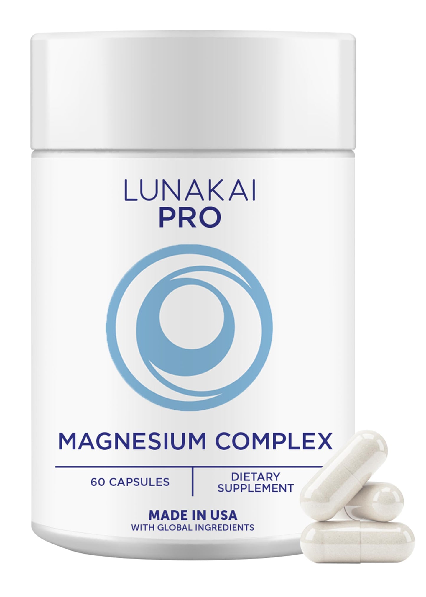 Lunakai PRO 7-in-1 Magnesium Complex 405mg with B6 P-5-P, 60 Capsules
