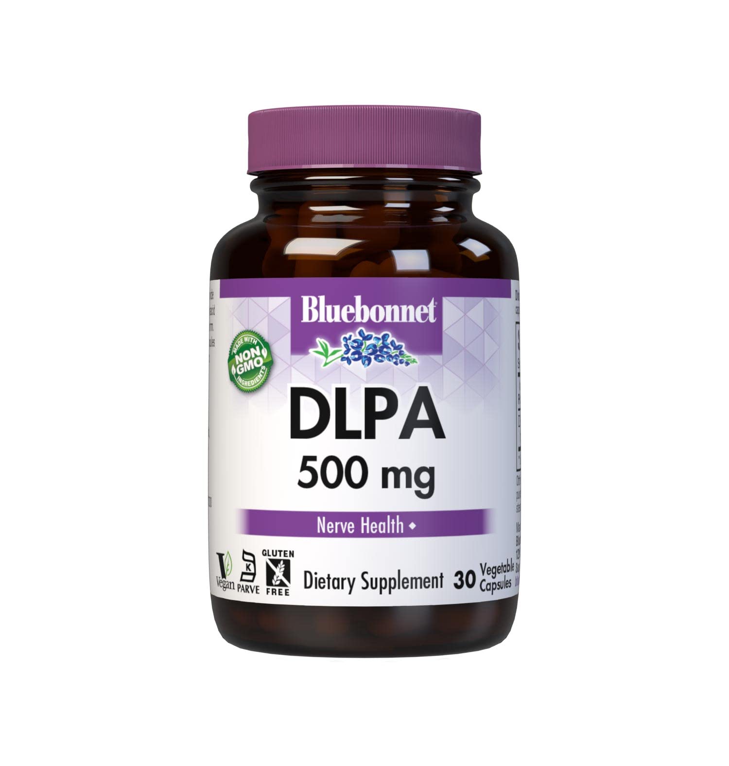 BlueBonnet DLPA (DL-Phenylalanine) 500 mg Free-Form Amino Acid Capsule, 30 Count