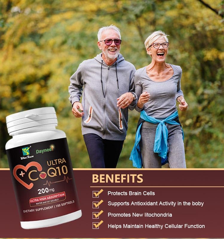 FARWIX CoQ10 200mg Softgels with Vitamin E, Heart & Energy, 100 Count