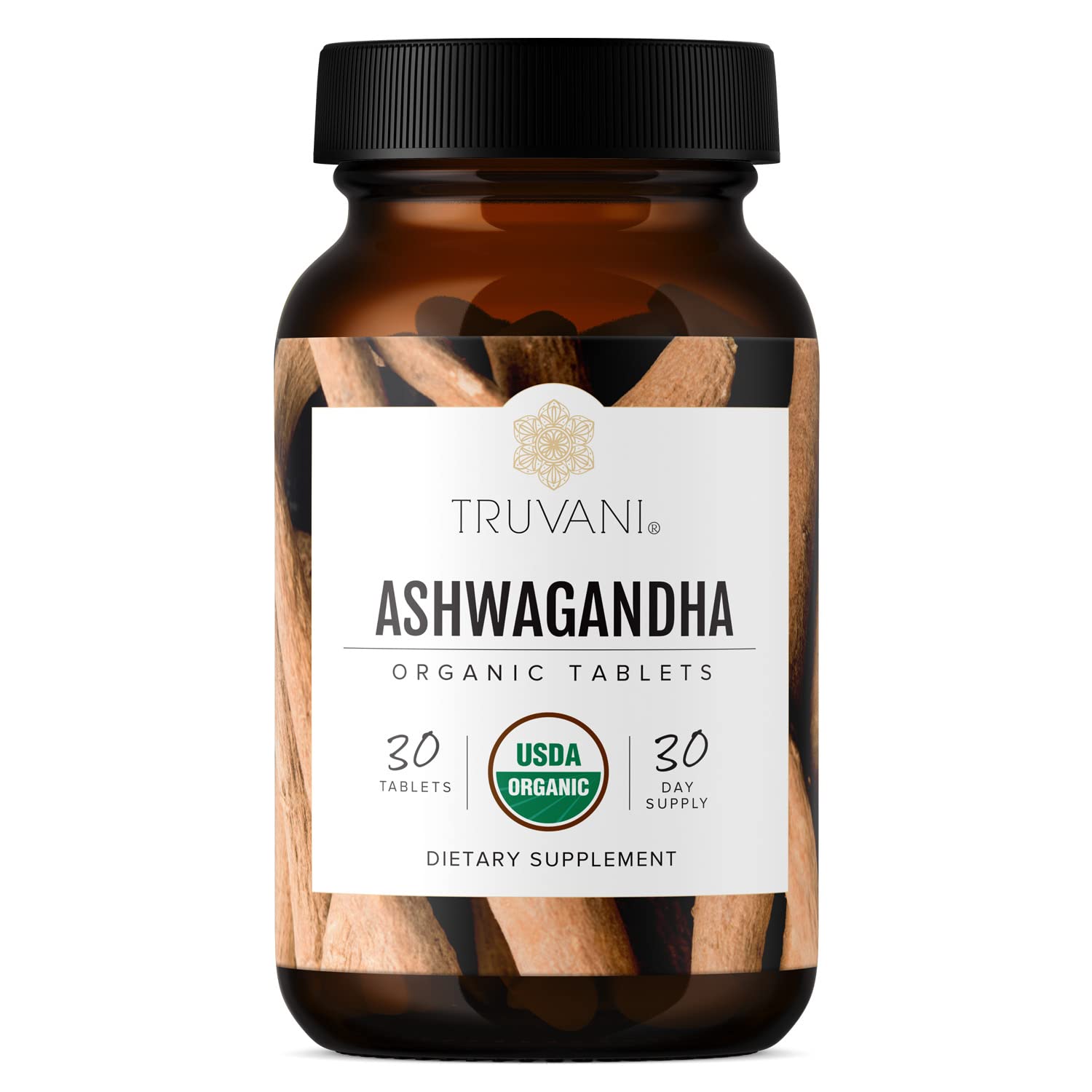 Truvani Organic Ashwagandha Tablets, 30 Tablets