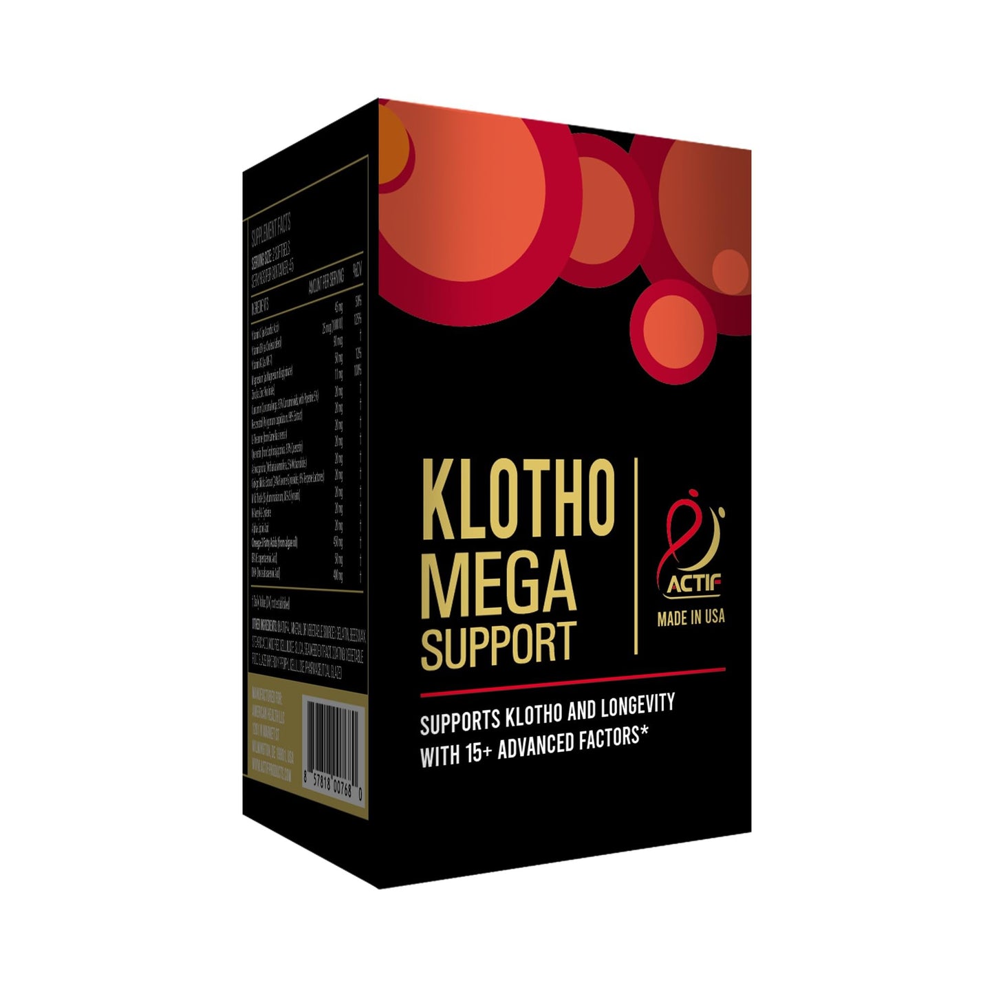 ACTIF Klotho Mega Support Capsules 90 Count