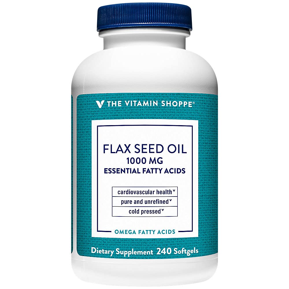 The Vitamin Shoppe Certified Organic Flax Seed Oil Softgels, 240 Count