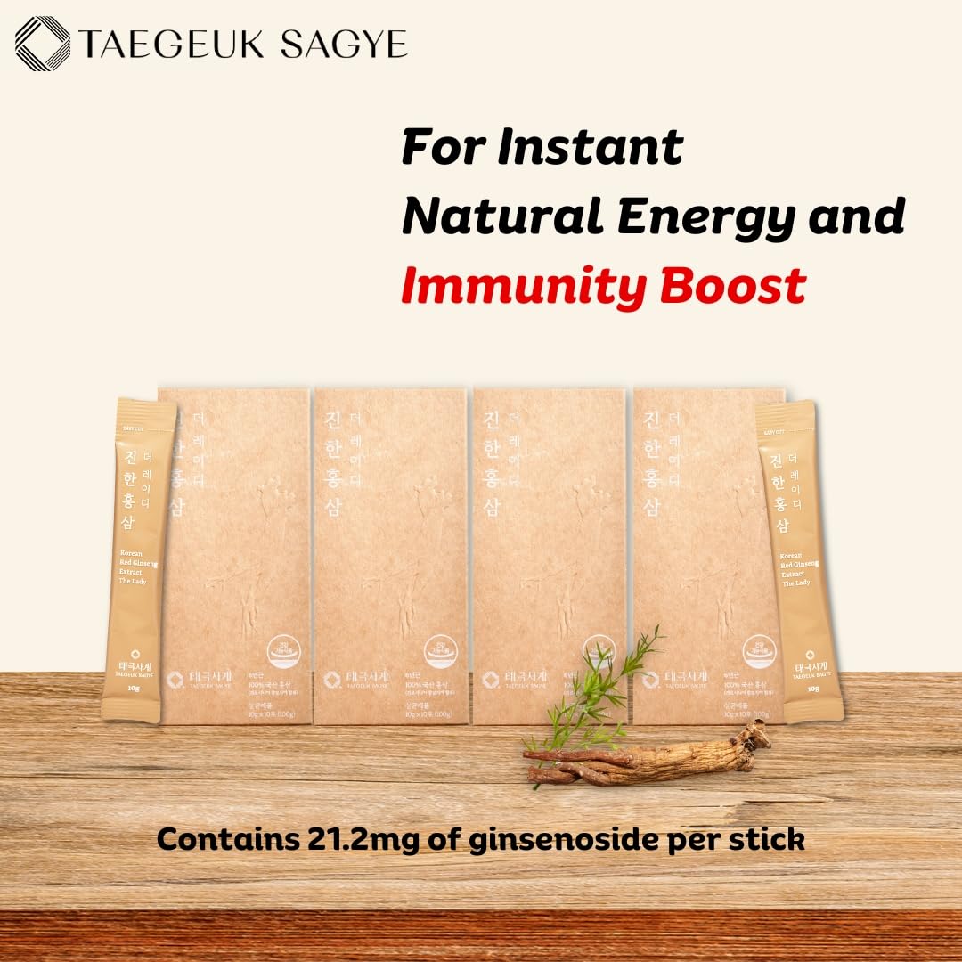 TAEGEUK SAGYE Deep Red Ginseng - The Lady: Embrace Your Vitality Softgel, 10 Count
