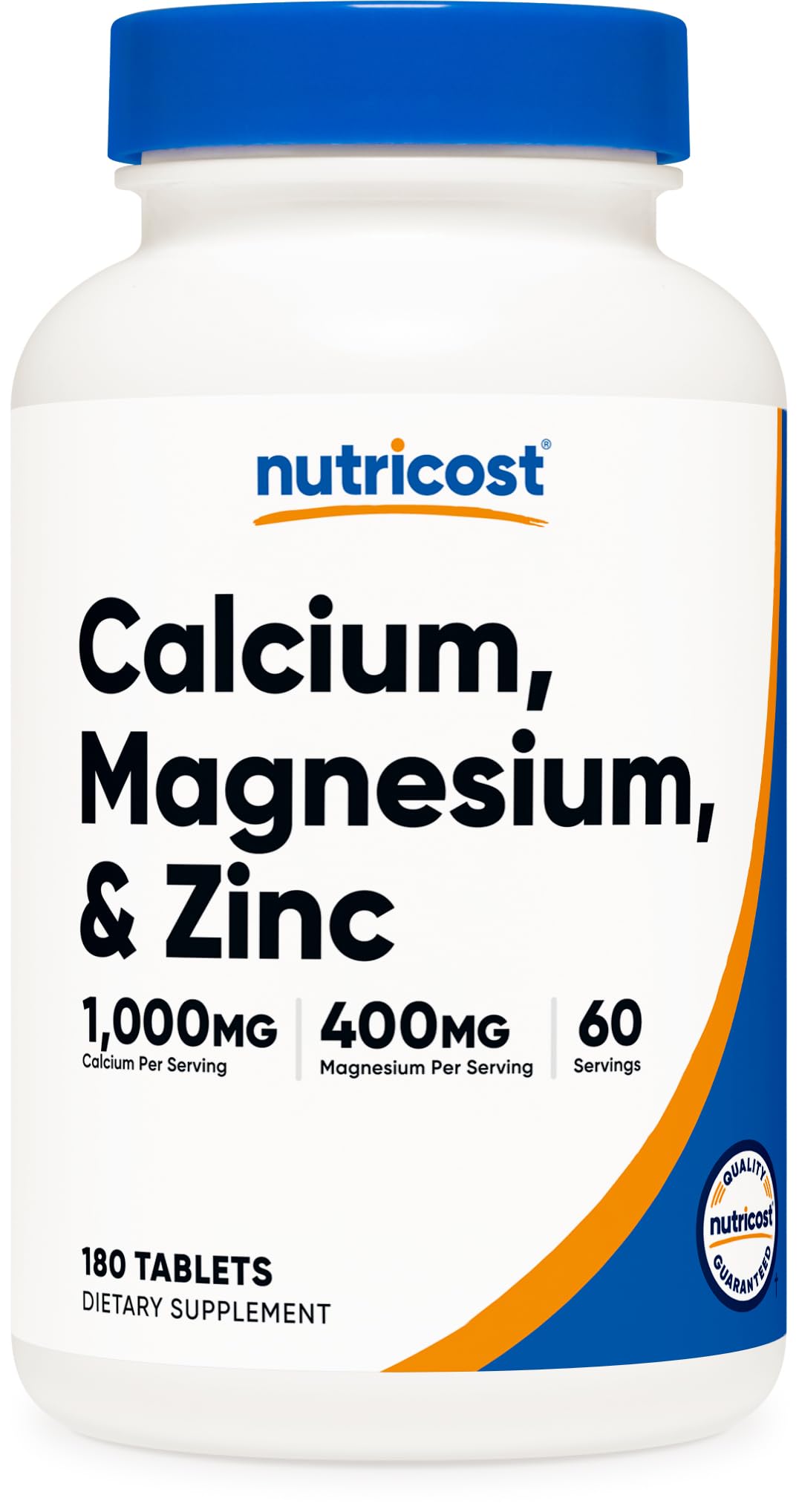 Nutricost Calcium, Magnesium & Zinc, 180 Tablets