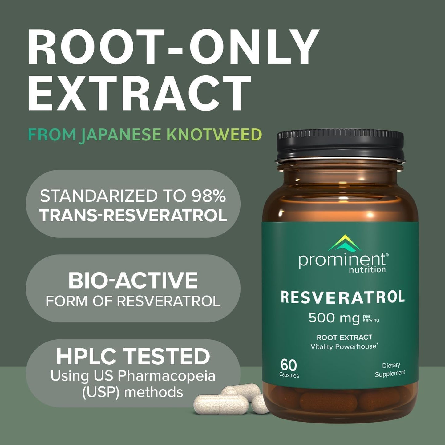 Prominent Nutrition Trans-Resveratrol Capsule, 120 Count