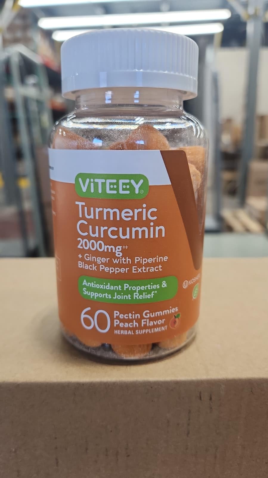 Viteey Turmeric Gummies with Turmeric Curcumin, Ginger & Black Pepper Extract Gummy 120 Count
