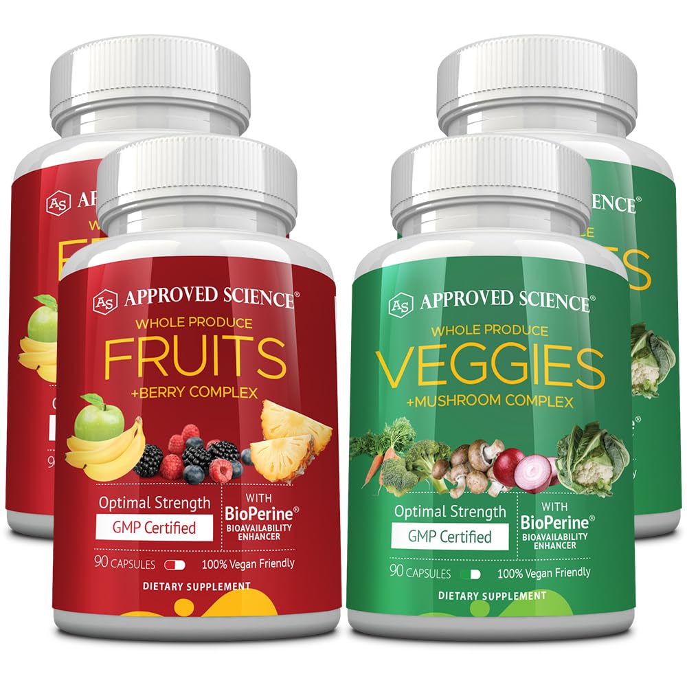 Approved Science Fruits & Veggies 42 Whole Fruit and Veggie Supplement, 360 Capsules