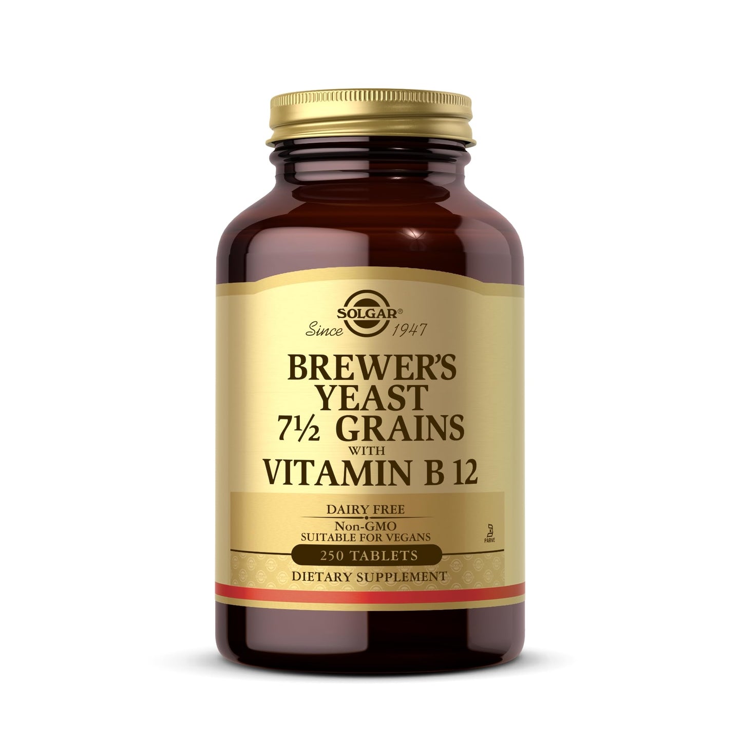 Solgar Brewer's Yeast 7 ½ Grains with Vitamin B12 Tablets, 250 Count
