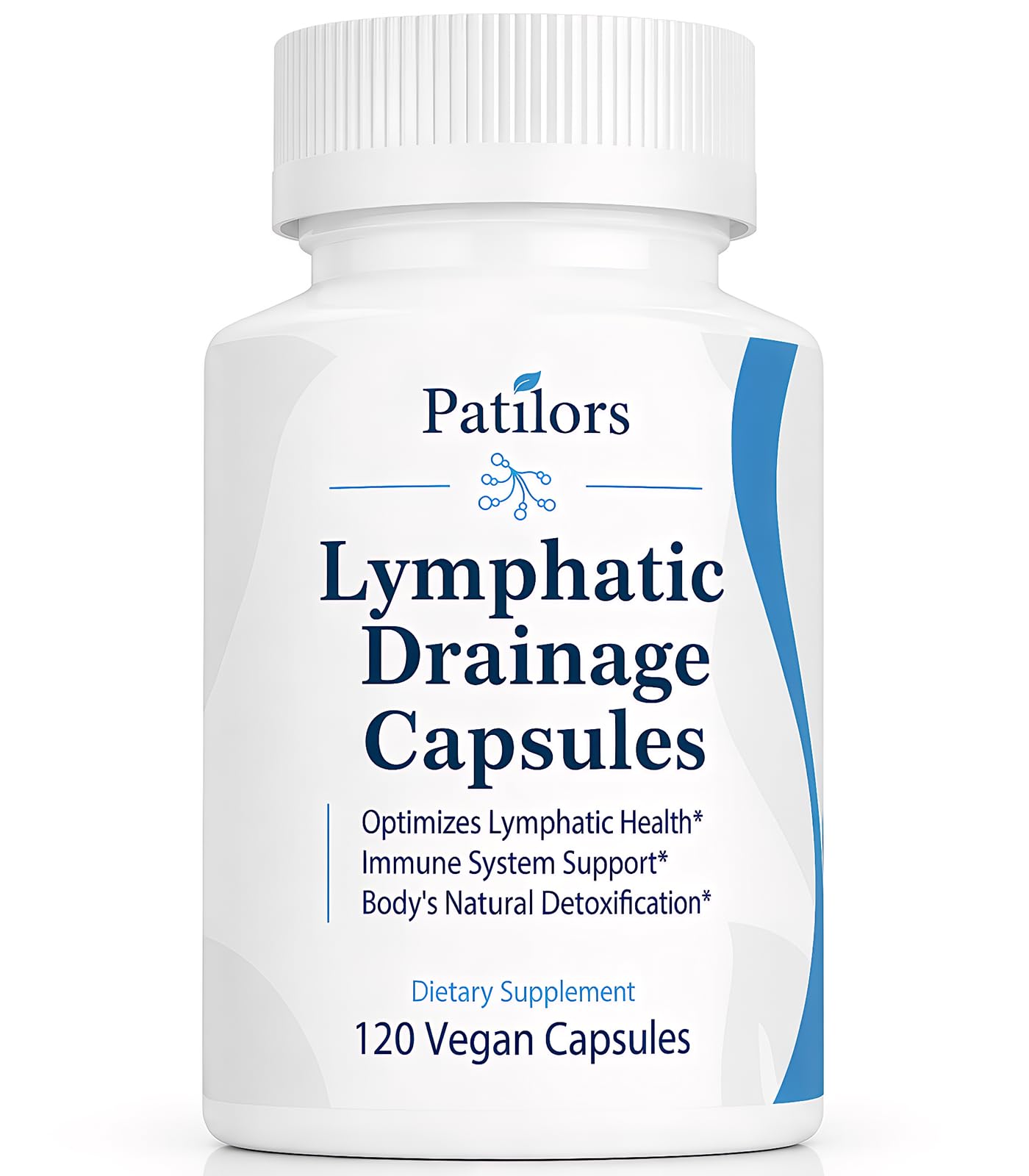 Patilors Lymphatic Drainage Supplements for Lymphatic Support, Body Detox & Cleanse, Fluid Balance & Immune Support 120 Capsules