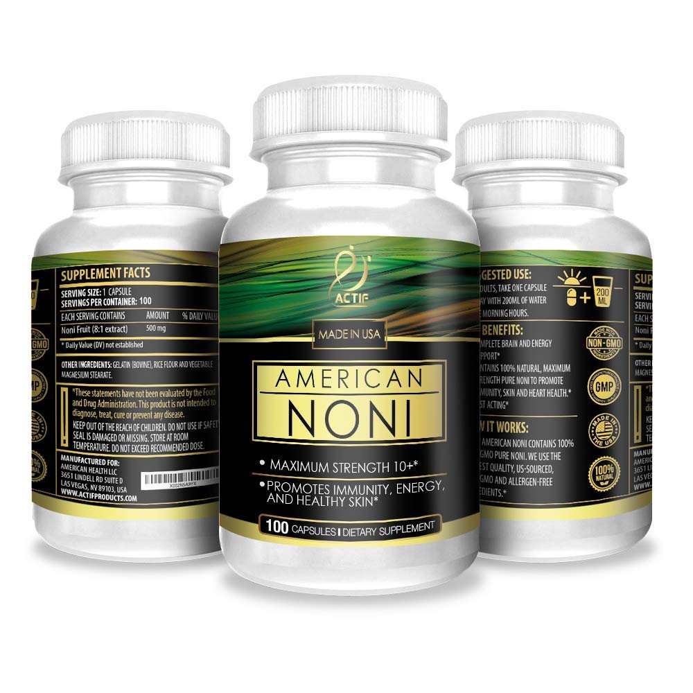 ACTIF Organic Noni Maximum Strength Capsule, 120 Count