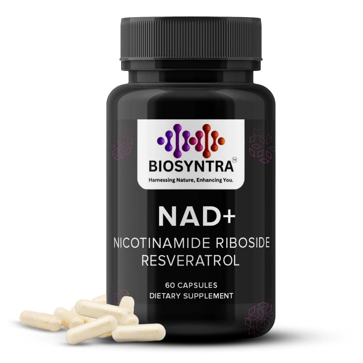 Biosyntra NAD+ Supplement 900mg Nicotinamide Riboside with Resveratrol Capsules 60 Count