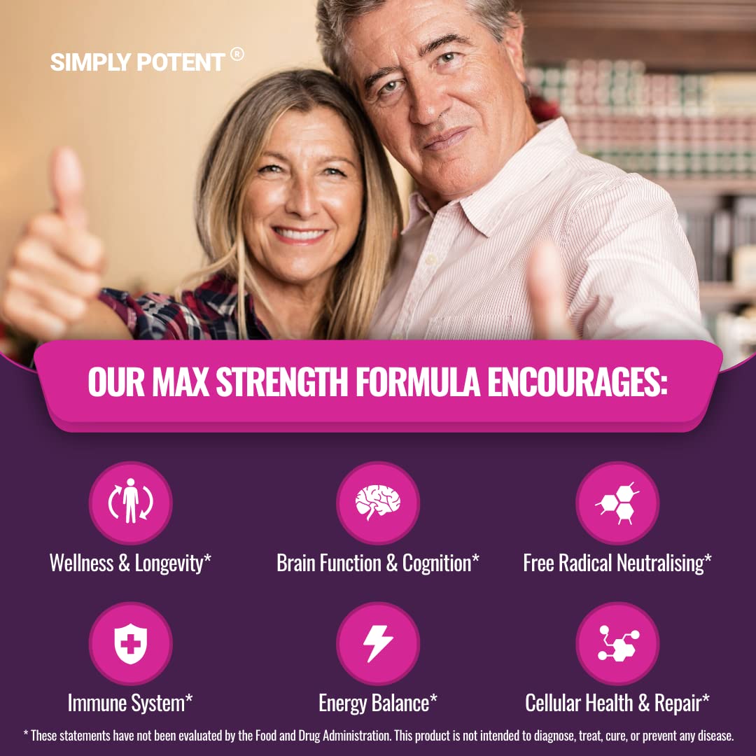 Simply Potent Nicotinamide 500mg with Resveratrol 100mg Veggie Capsules, 120 Count