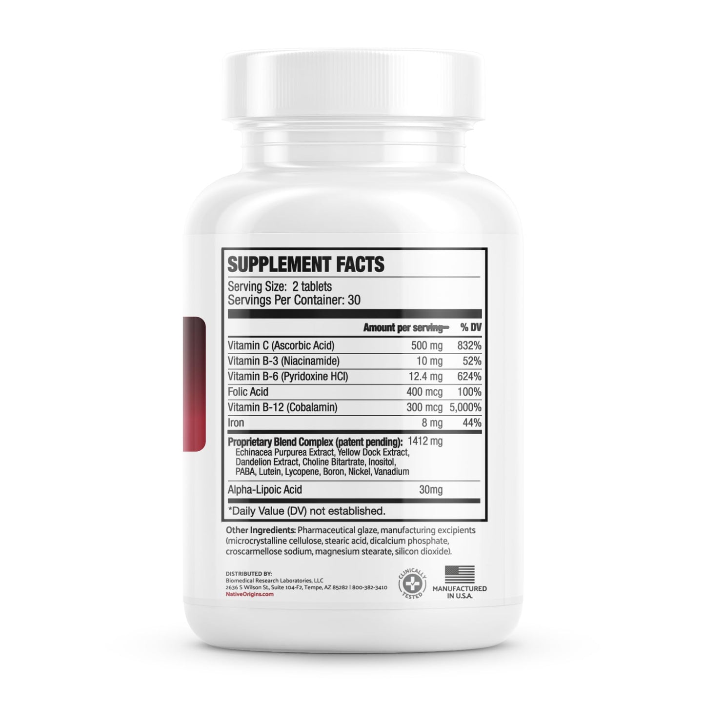 Prohemia Natural Blood Builder Iron Supplement Tablet 60 Count