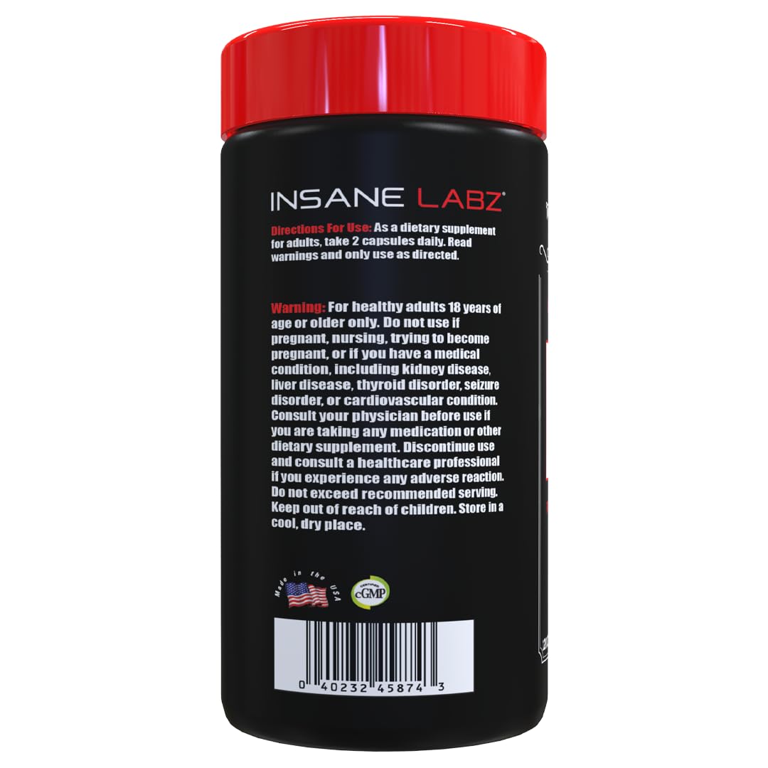 Insane Labz HMB Calcium Beta-Hydroxy Beta-Methylbutyrate Capsules, 120 Count
