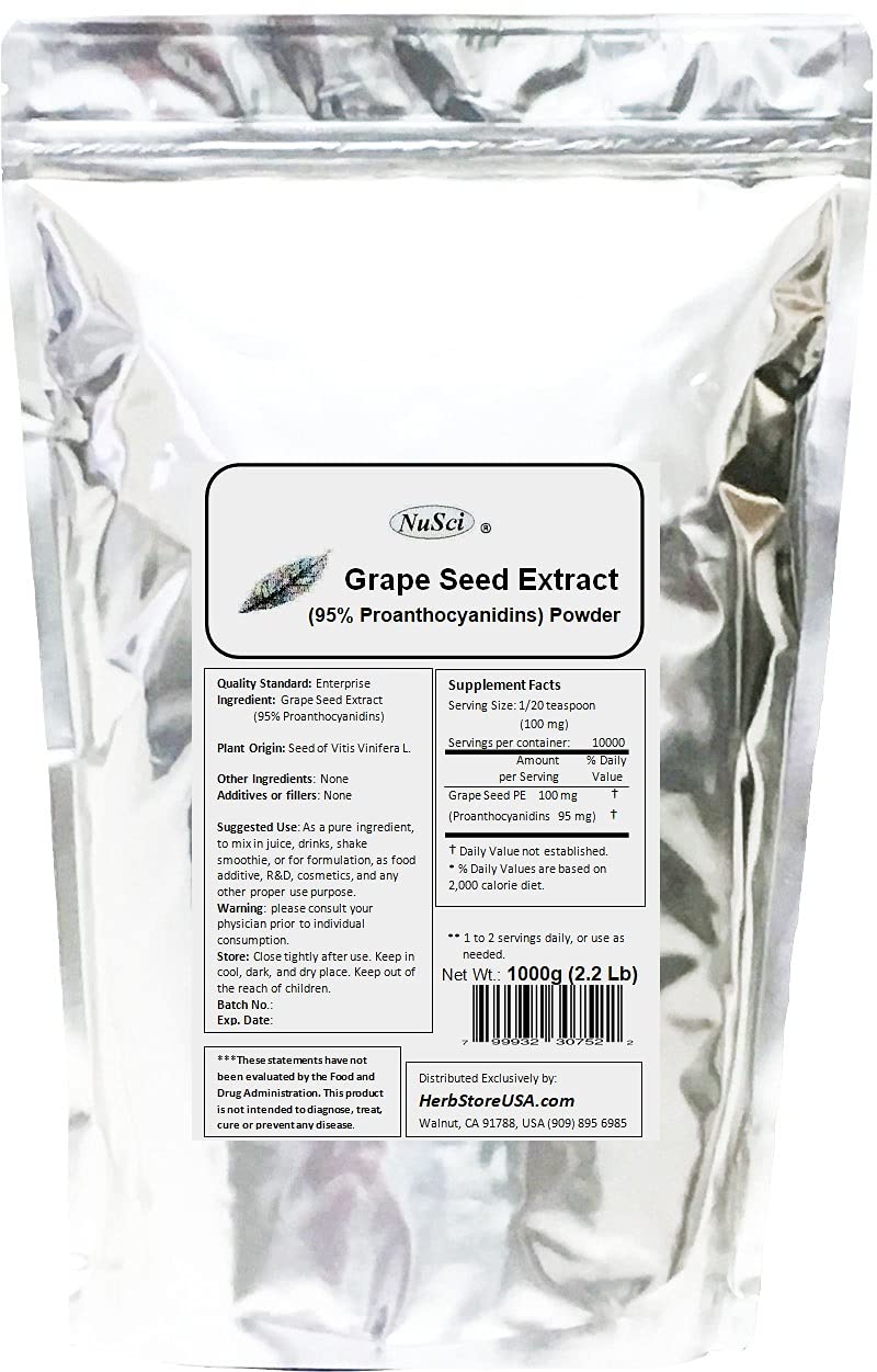 NuSci Grape Seed Extract Powder, 35.27 oz