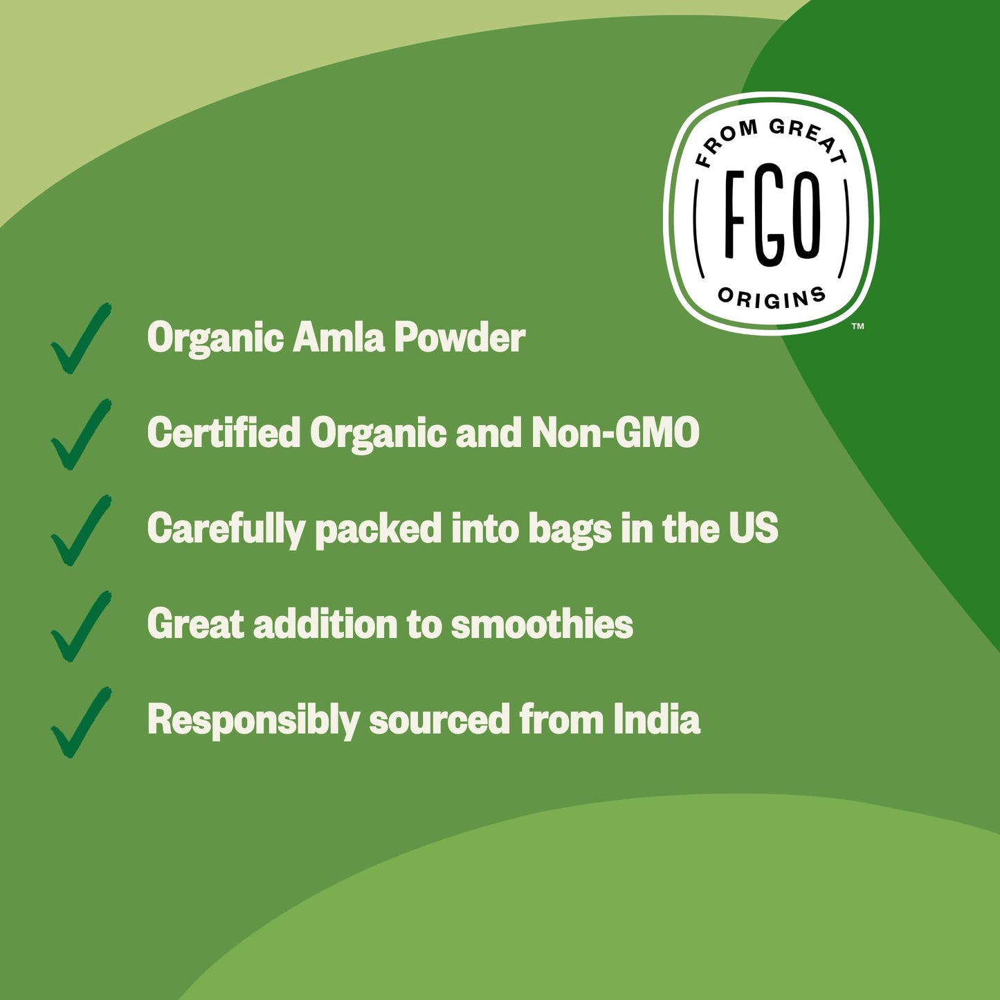 FGO Organic Amla Powder 8 oz