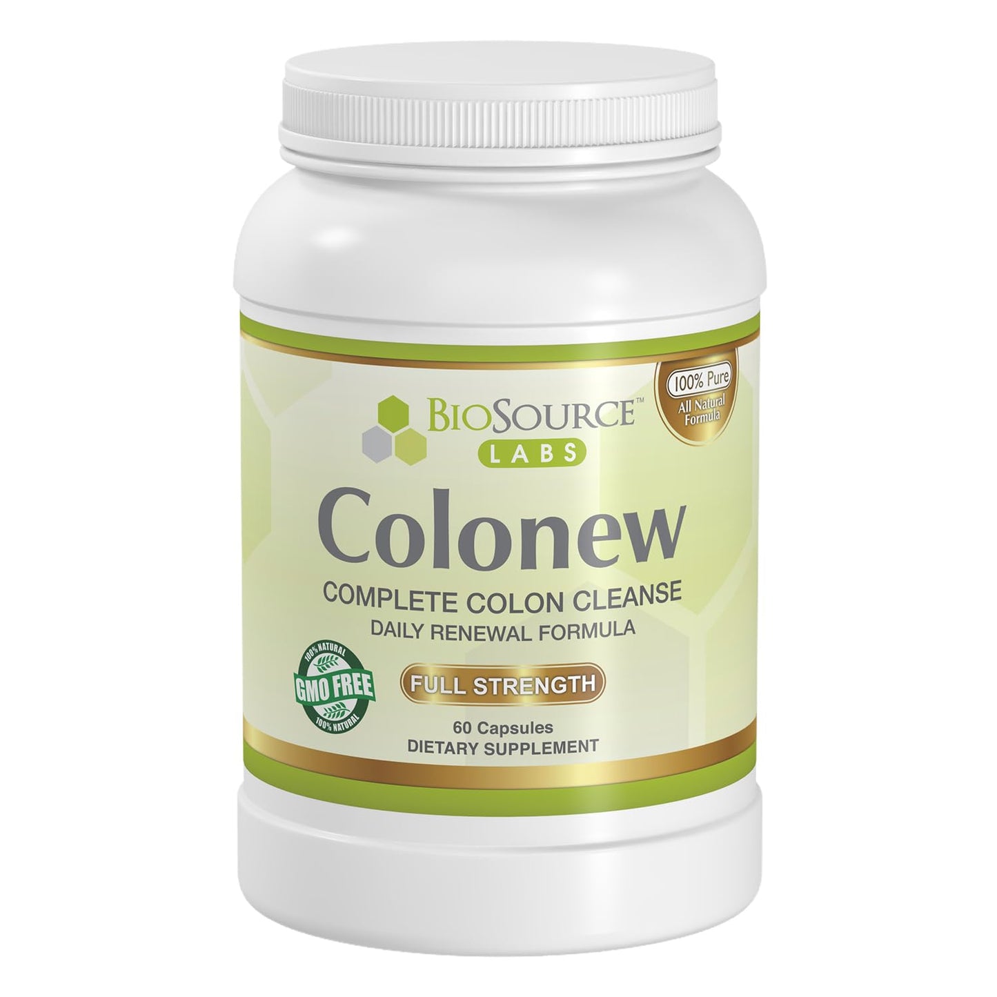 BioSource Labs Colonew Complete Colon Cleanse Natural Detox Supplement for Daily Digestive Health, Renewal Formula, 60 Capsules