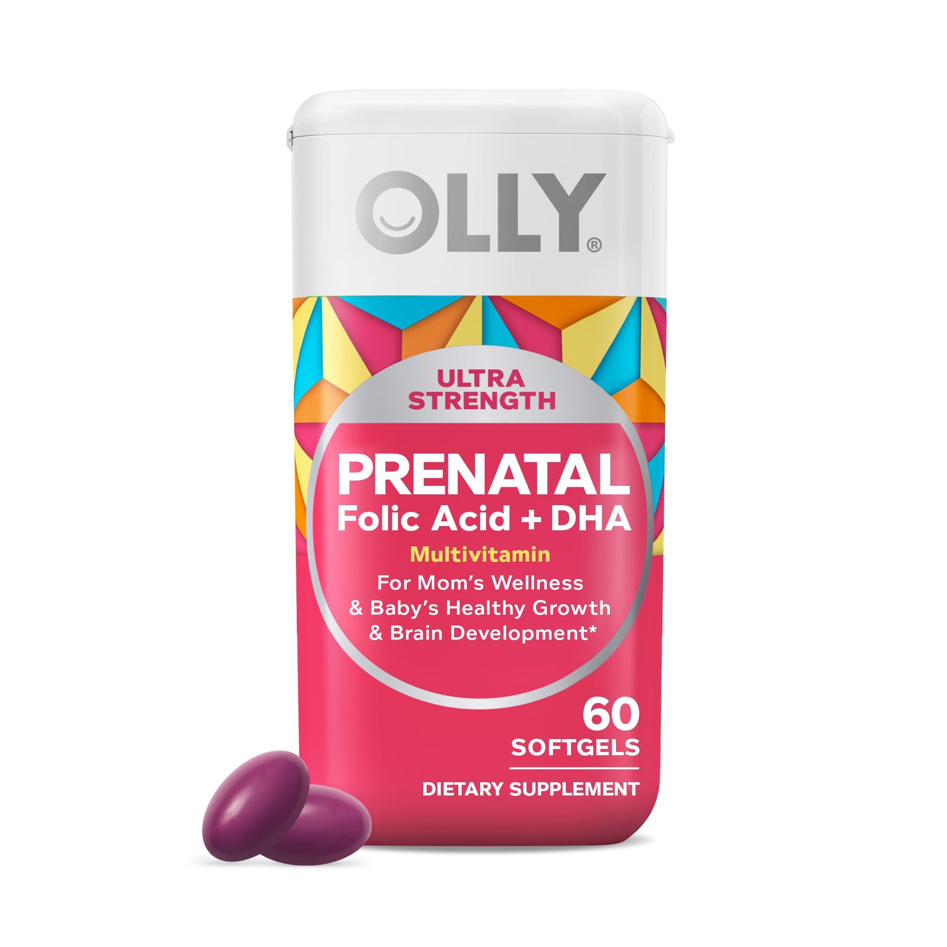 OLLY Ultra Strength Prenatal Multivitamin Capsule 60 Count