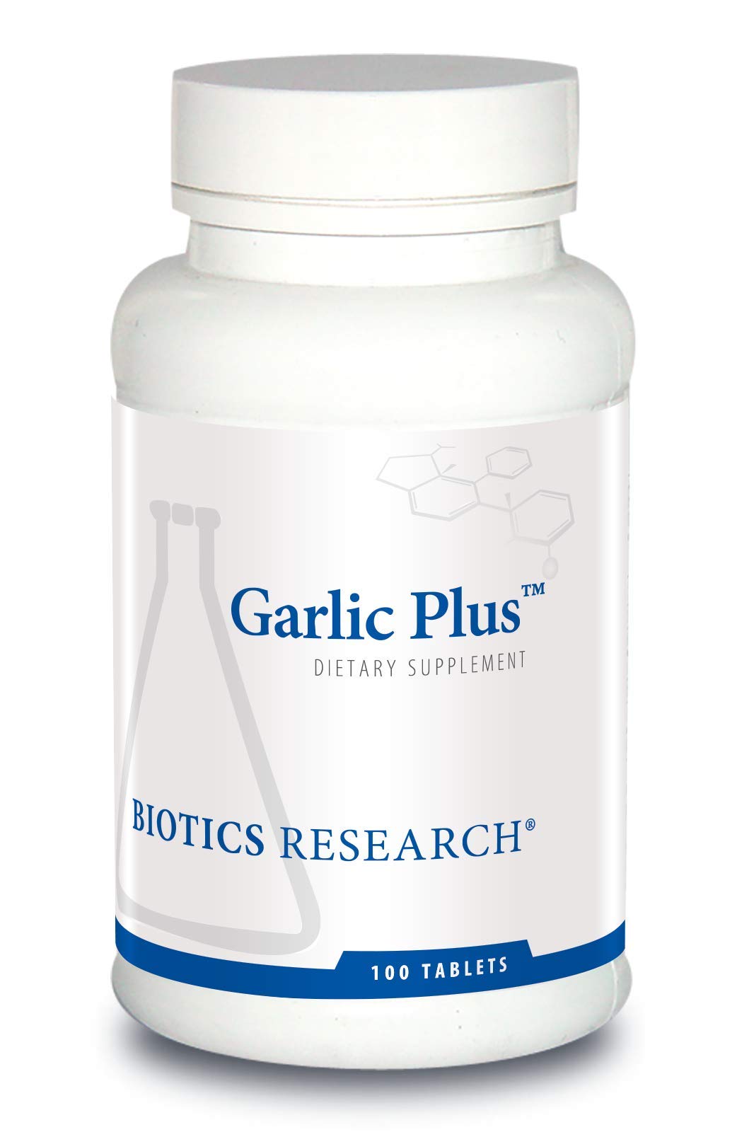 BIOTICS RESEARCH Garlic Plus Pure Garlic Concentrate Plus Vitamin C and Chlorophyllins, Supports Cardiovascular Health, Immune Function, Strong Antioxidant 100 Tablets