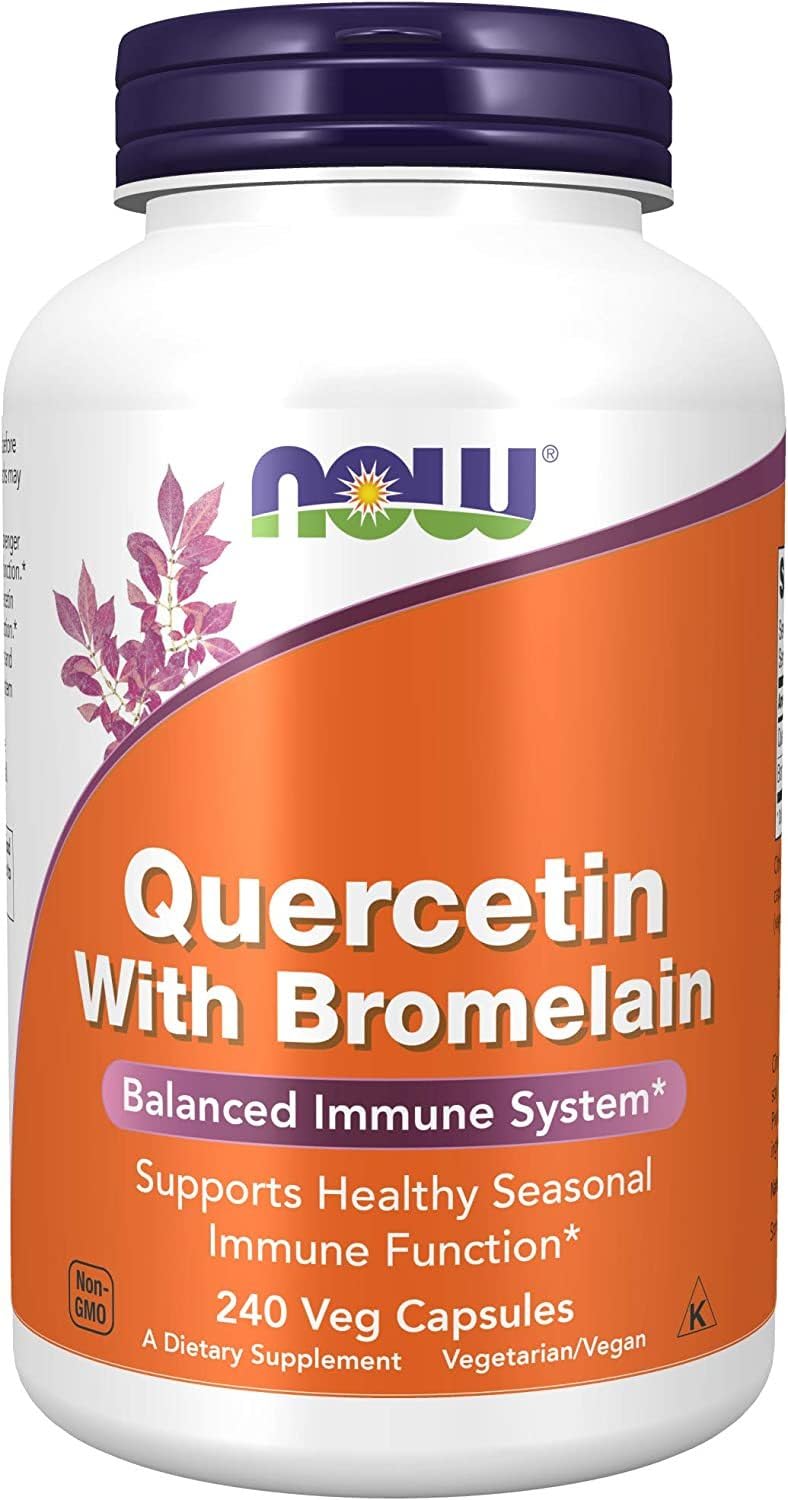 NOW Foods Quercetin with Bromelain Veg Capsules, 240 Capsules