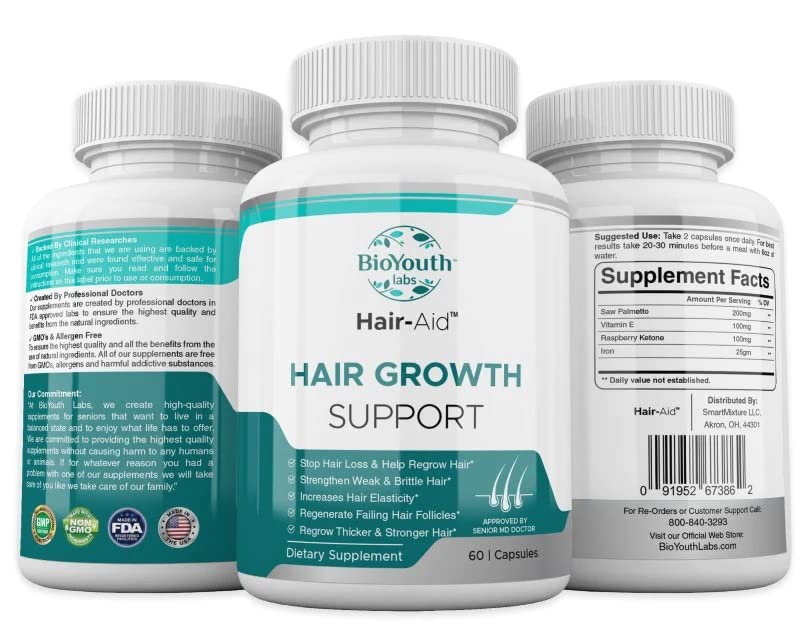 BioYouth Hair Growth Vitamins Capsule, 60 Count