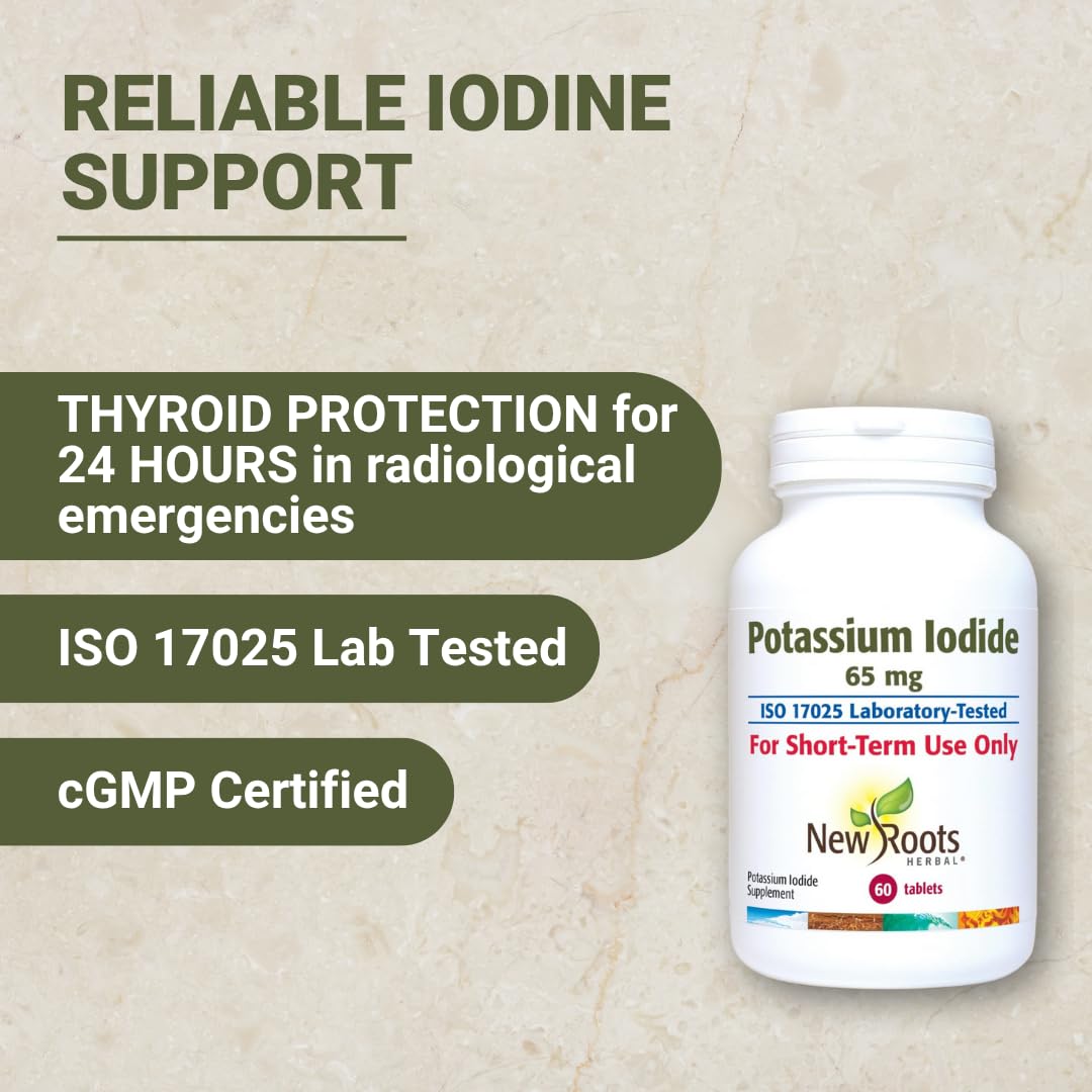 NEW ROOTS HERBAL Potassium Iodide 65 mg Tablet, 60 Tablets