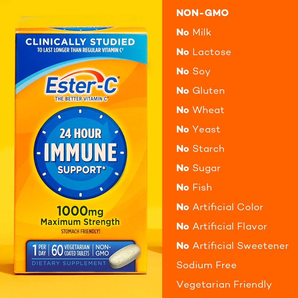 Ester-C Vitamin C 1000 mg Tablets, 60 Count