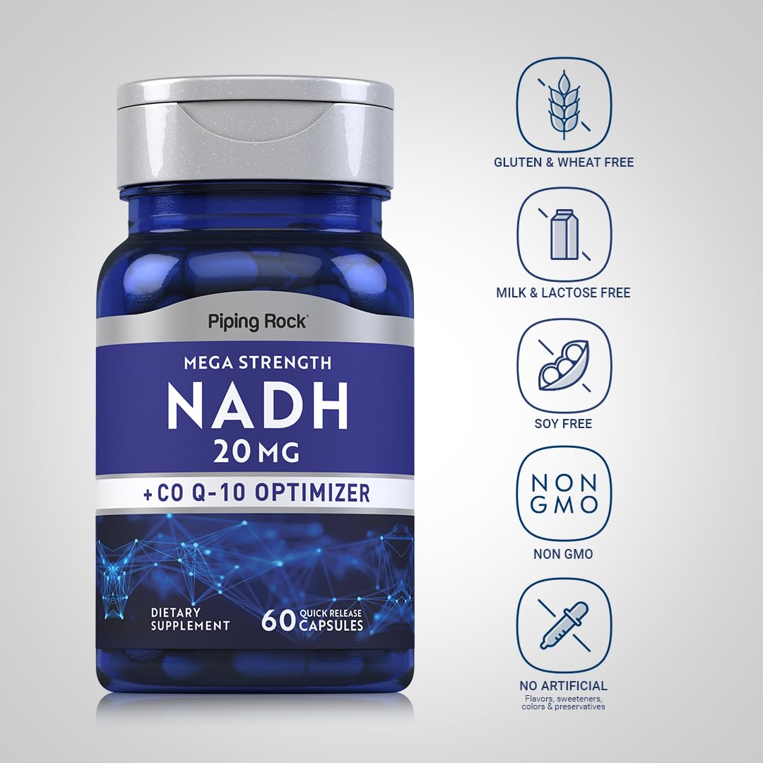 Piping Rock NADH CoQ10 Supplement Capsules 60 Count