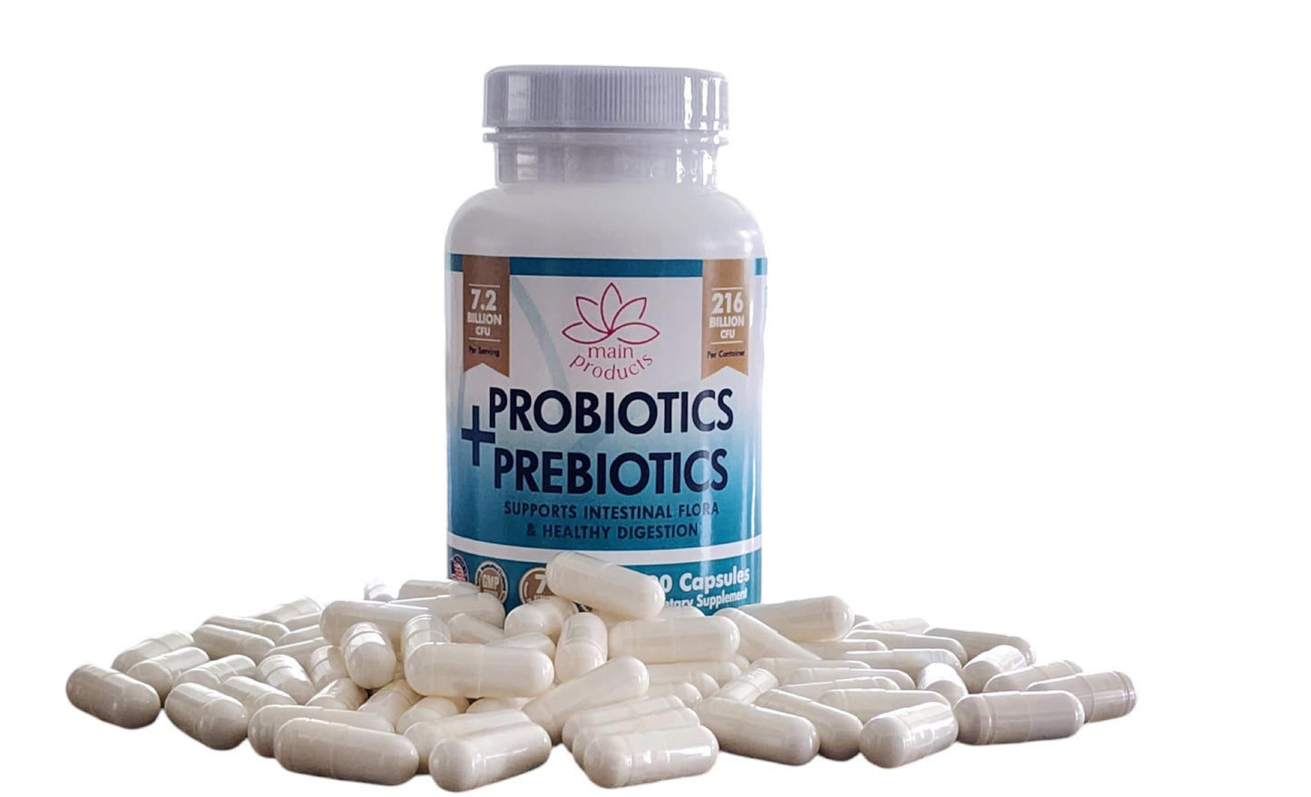 Main Products Probiotics and Prebiotics Capsule, 90 Capsules