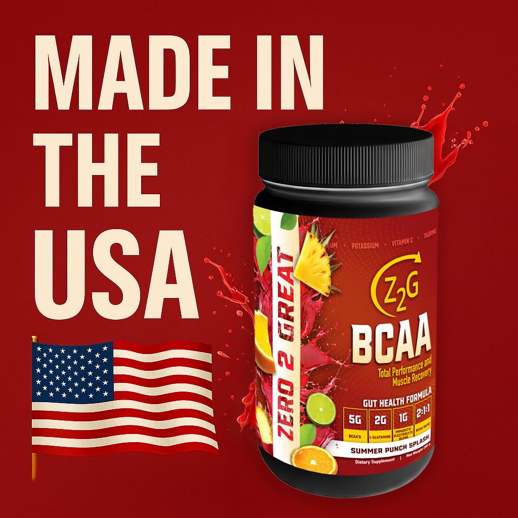Z2G BCAA Powder – Summer Punch Splash, 10.23 Ounce