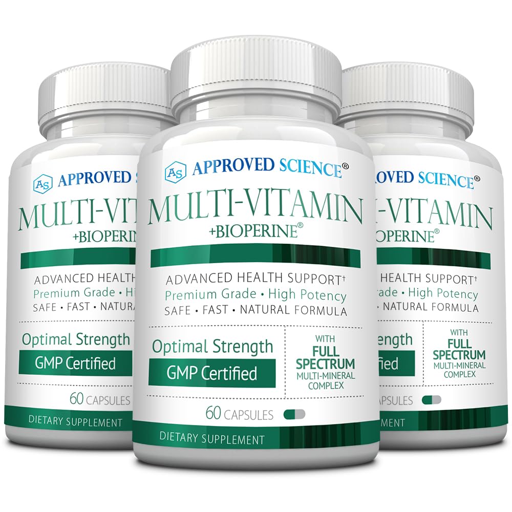Approved Science Multi-Vitamin with Full-Spectrum B-Vitamins, Green Tea, Lutein, Lycopene, Zeaxanthin, BioPerine, 180 Capsules
