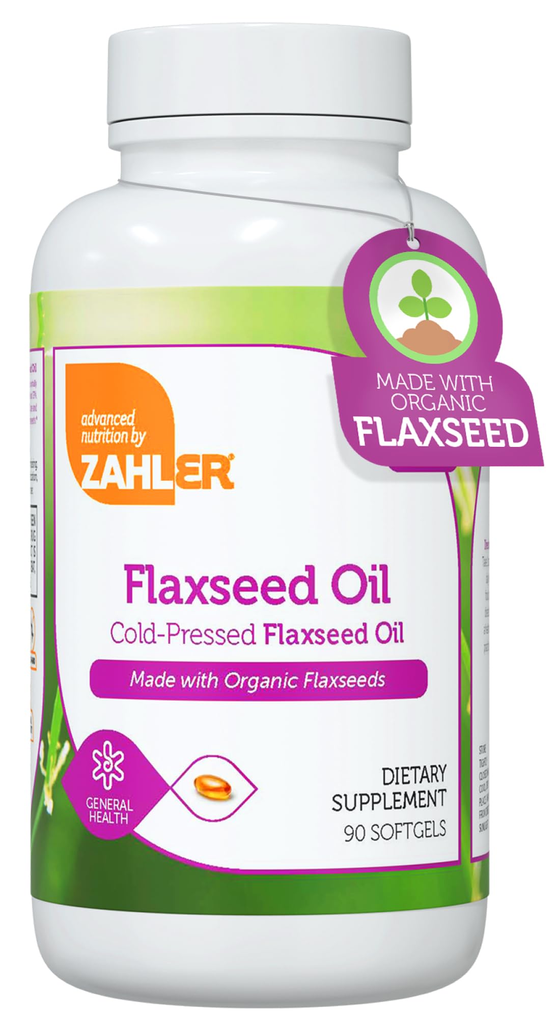 Zahler Organic Flaxseed Oil Softgels 1000mg, 90 Count