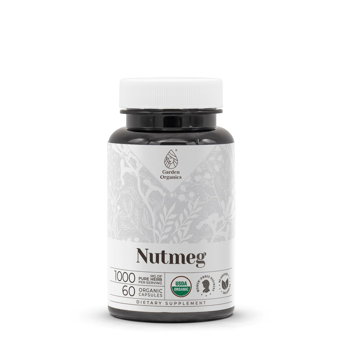 Garden Organics Nutmeg USDA Organic Capsules, 60 Count