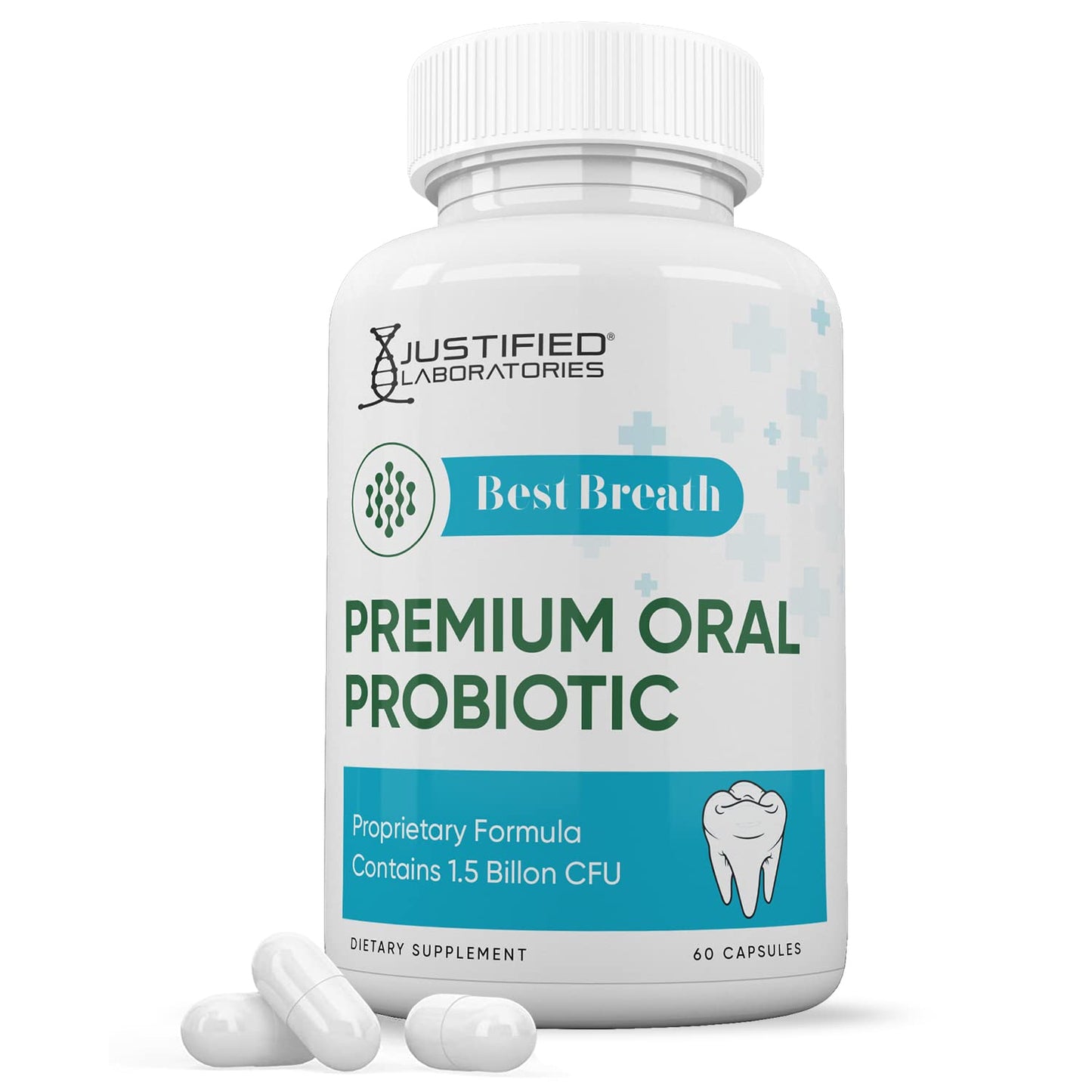 Justified Laboratories Best Breath Probiotic 1.5 Billion CFU, 60 Capsules