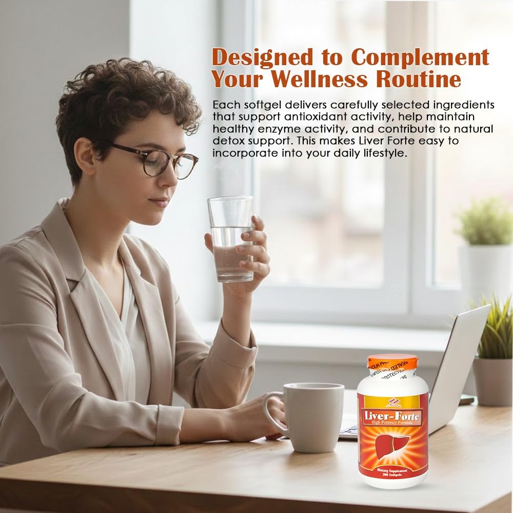 Nu-Health Liver Forte Milk Thistle Extract with Antioxidants & Herbal Blend Softgel 200 Count
