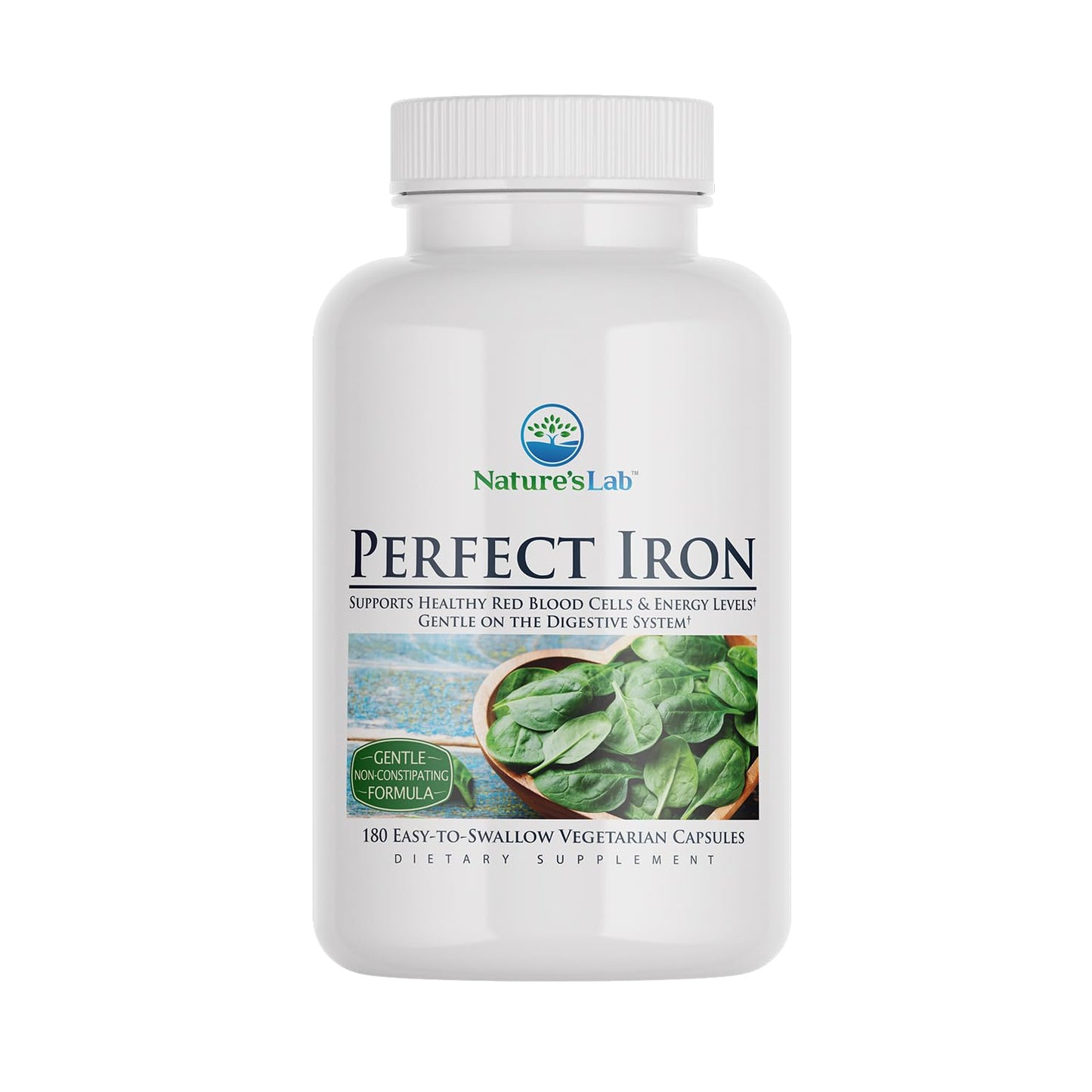 Nature's Lab Perfect Iron 25mg Dietary Supplement Capsules 180 Count