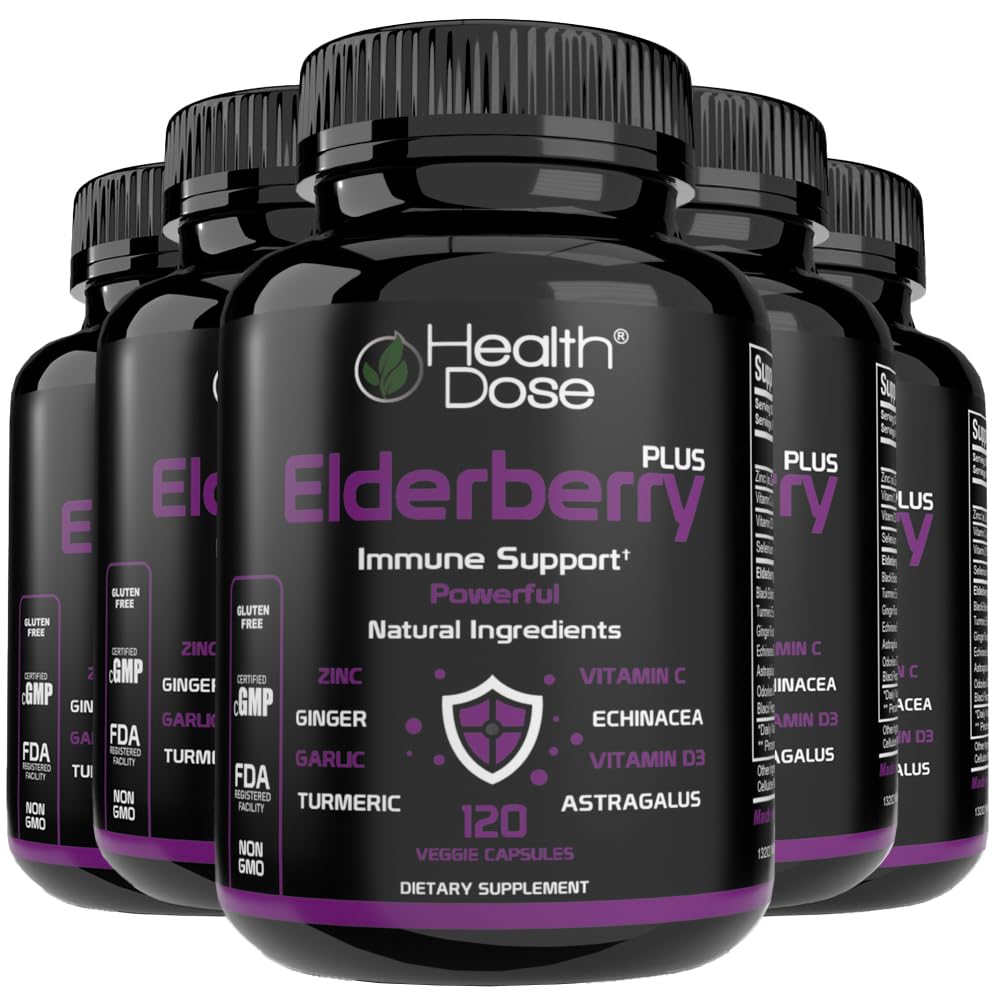 Health Dose Elderberry Plus Capsules - 600 Capsules