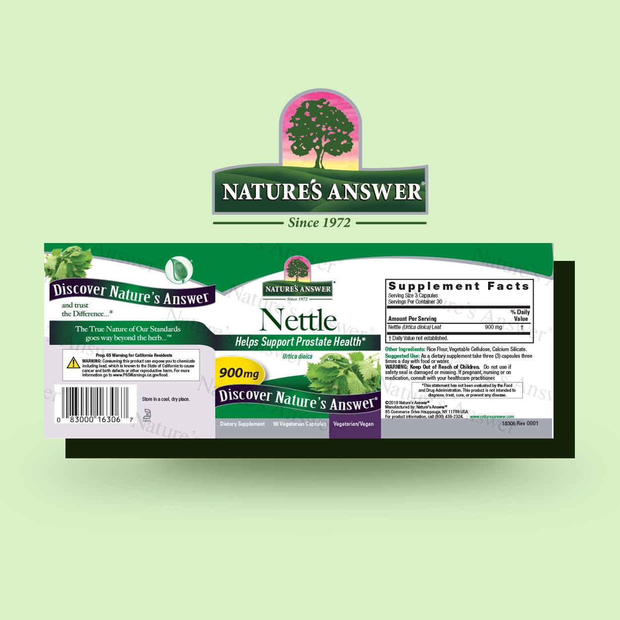 Nature's Answer Nettle Leaf Vegan Capsules 90 Count