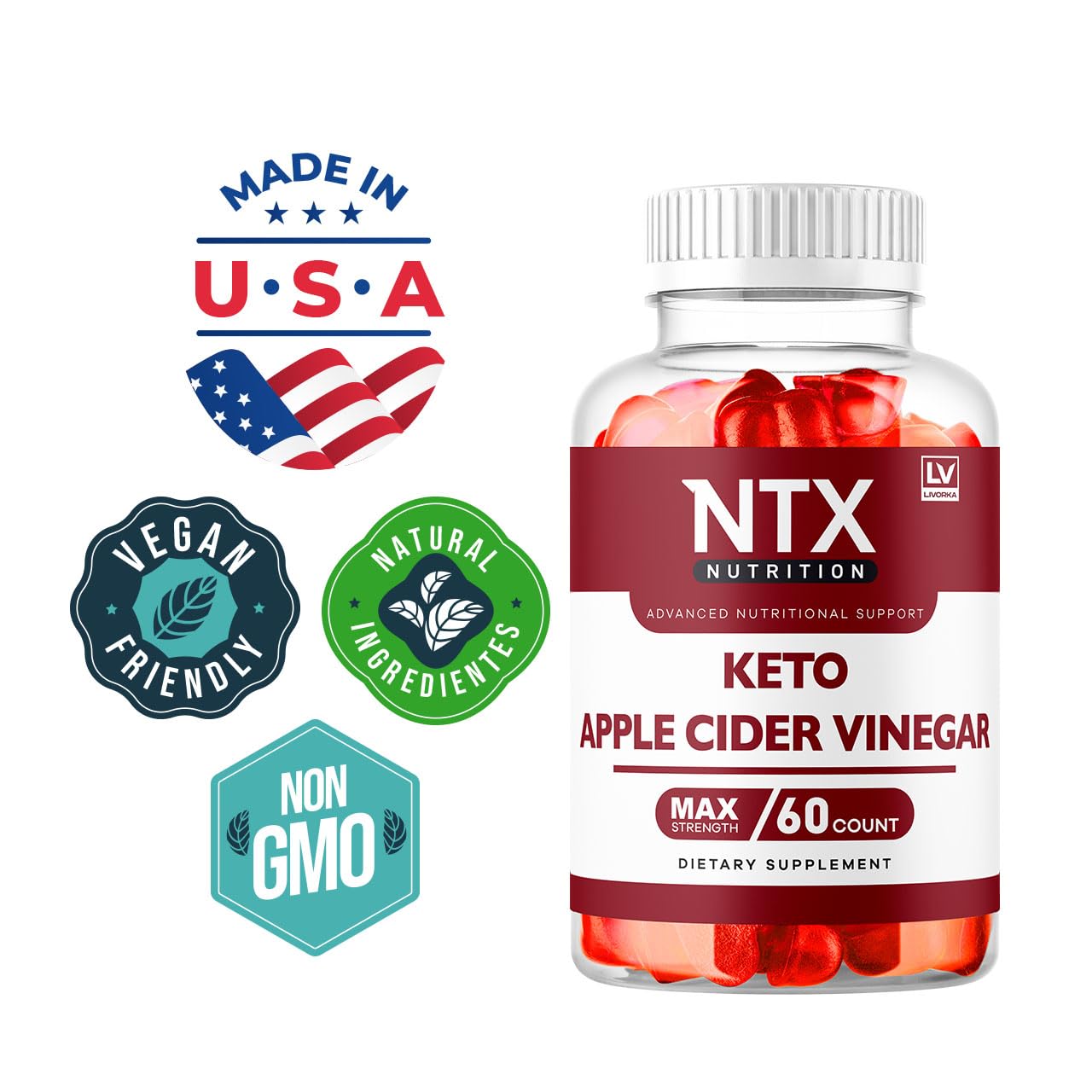 LIVORKA NTX Nutrition Keto Gummies 180 Gummies