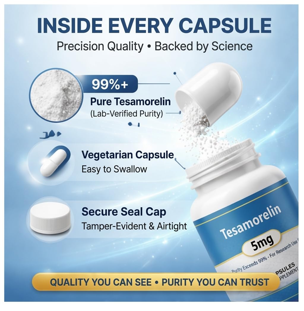 Caeltae Tesamorelin Research Peptide 5MG Capsule, 60 Count