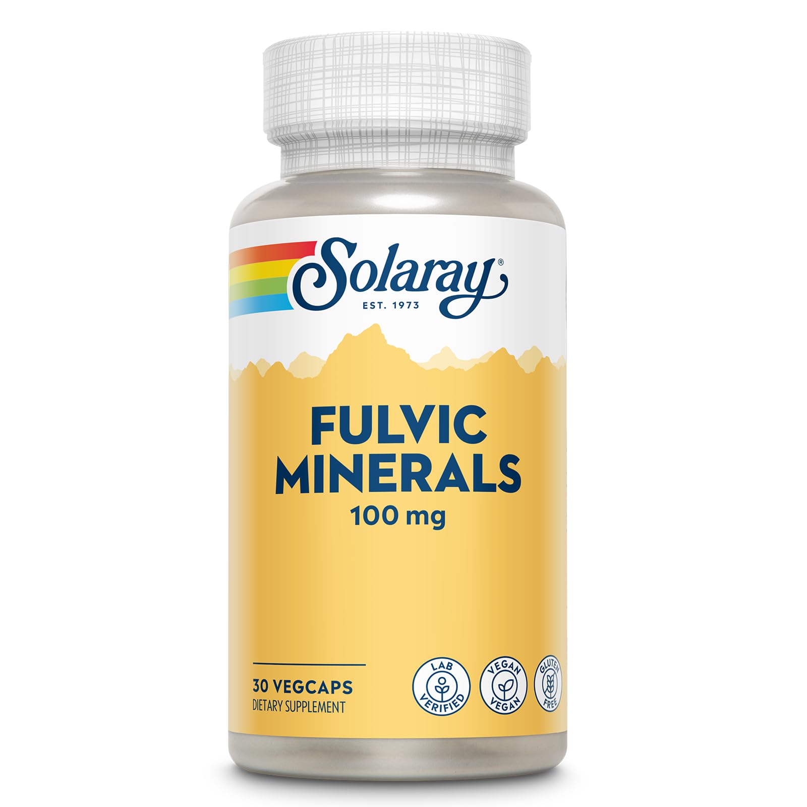 SOLARAY Fulvic Minerals 100mg Shilajit Mineral Complex Capsule, 30 VegCaps