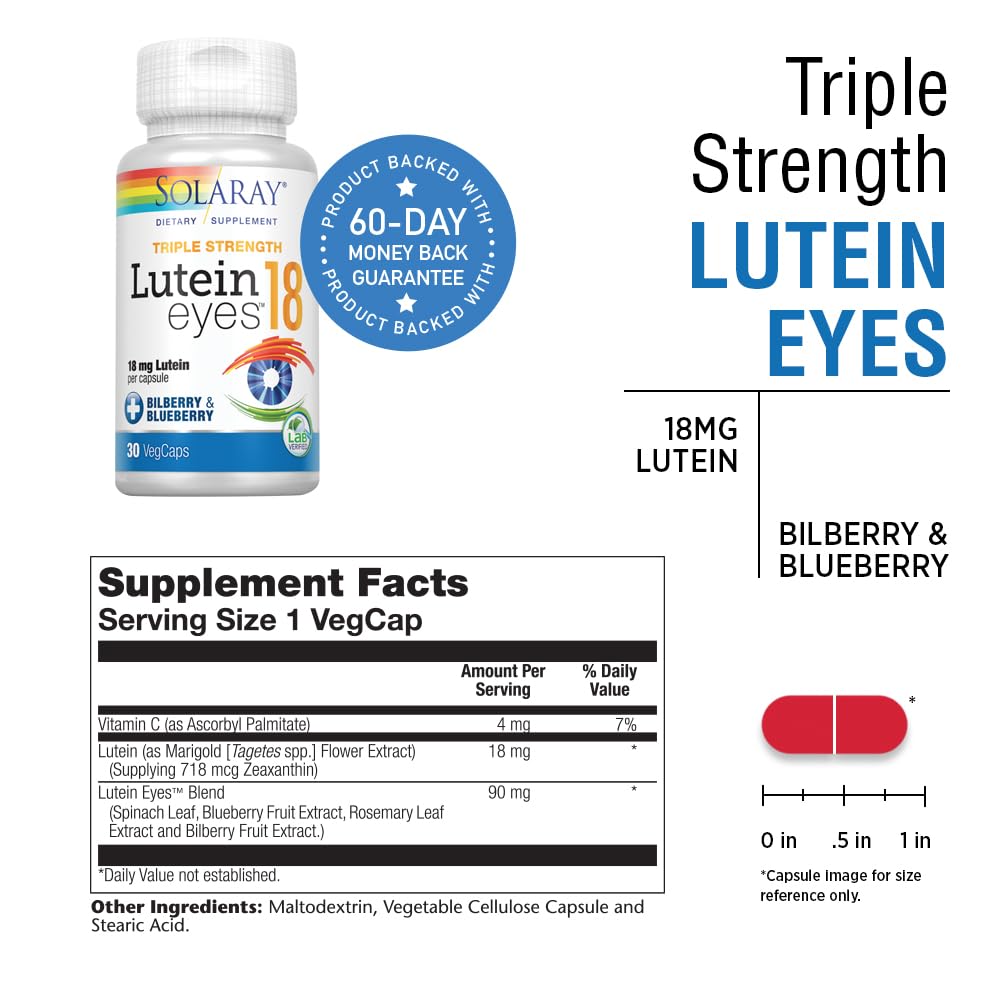 SOLARAY Triple Strength Lutein Eyes VegCap 30 Count