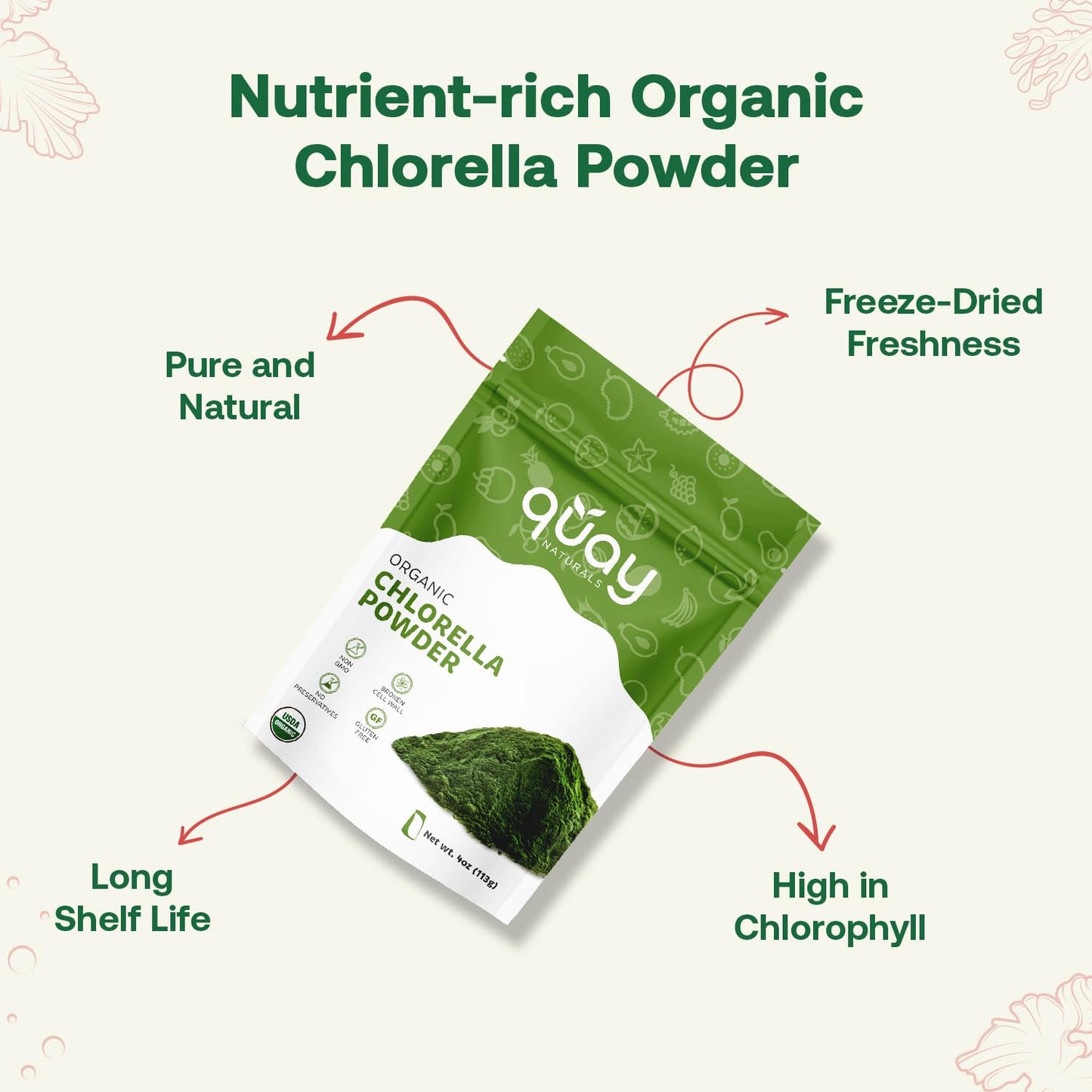 Quay Naturals Organic Chlorella Powder 4 oz