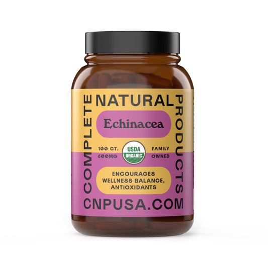 Complete Natural Products Organic Echinacea Capsules 600mg, 100 Count