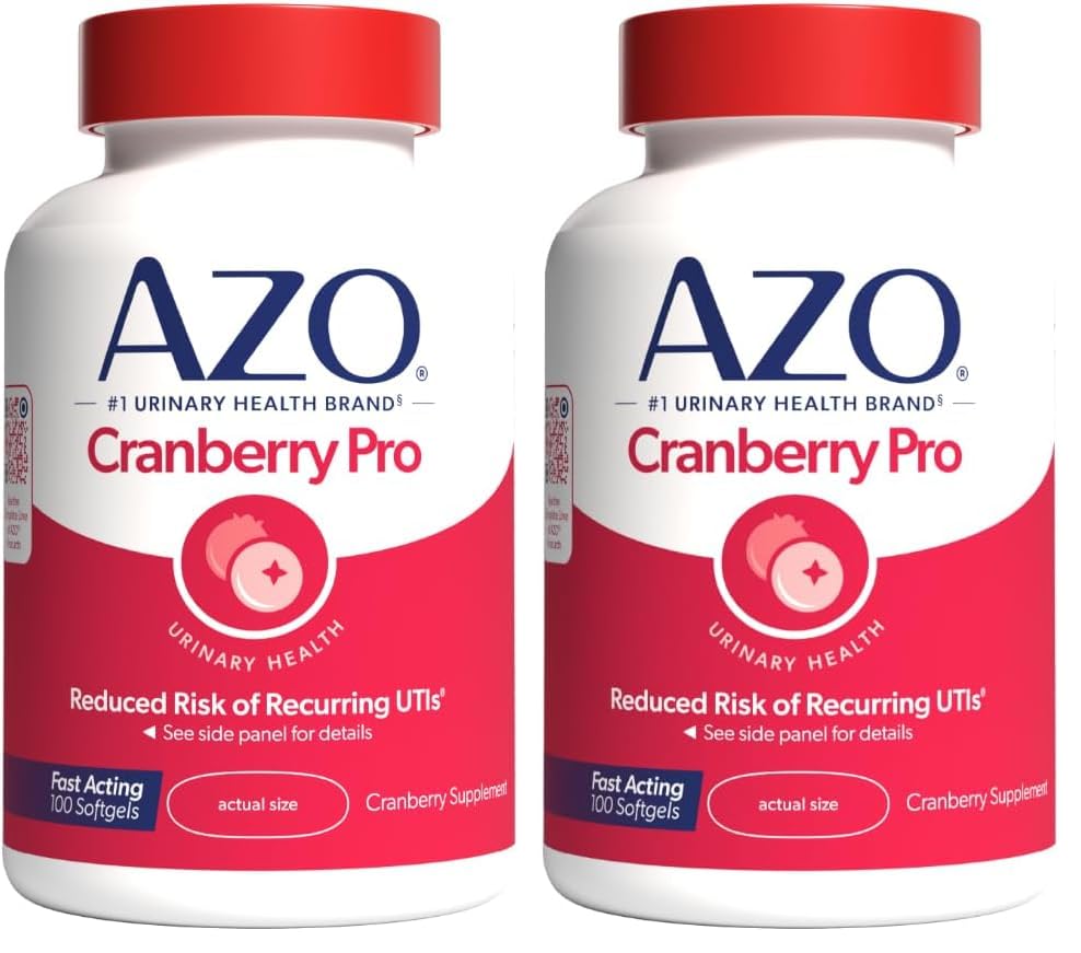 AZO Cranberry Pro Urinary Tract Health Supplement 600mg PACRAN Softgels 200