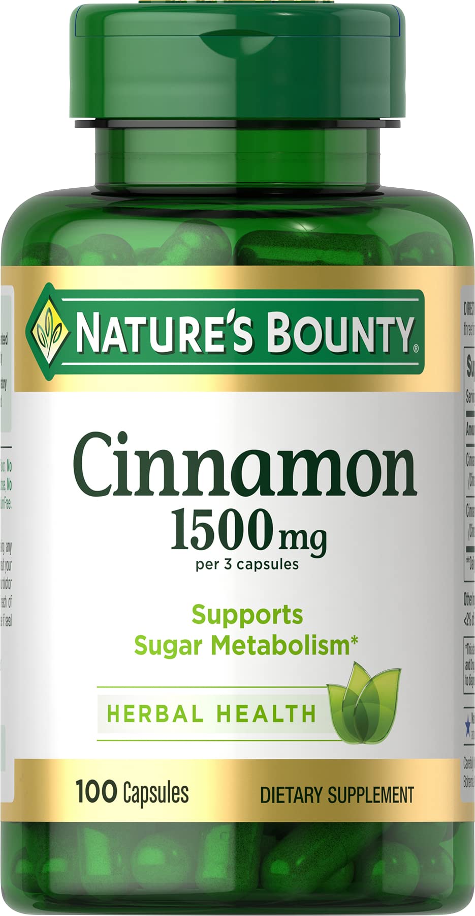 Nature's Bounty Cinnamon Capsules, 100 Capsules